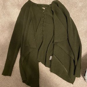 Army green cardigan